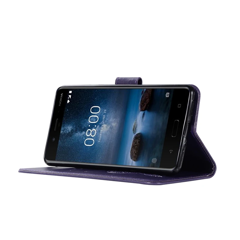 For Nokia 8 Flip Wallet Leather Bumper Case TA-1004 TA-1012 TA-1052 Card Slot Phone Bag Nokia8 N8 Fashion Fitted Cover | Мобильные