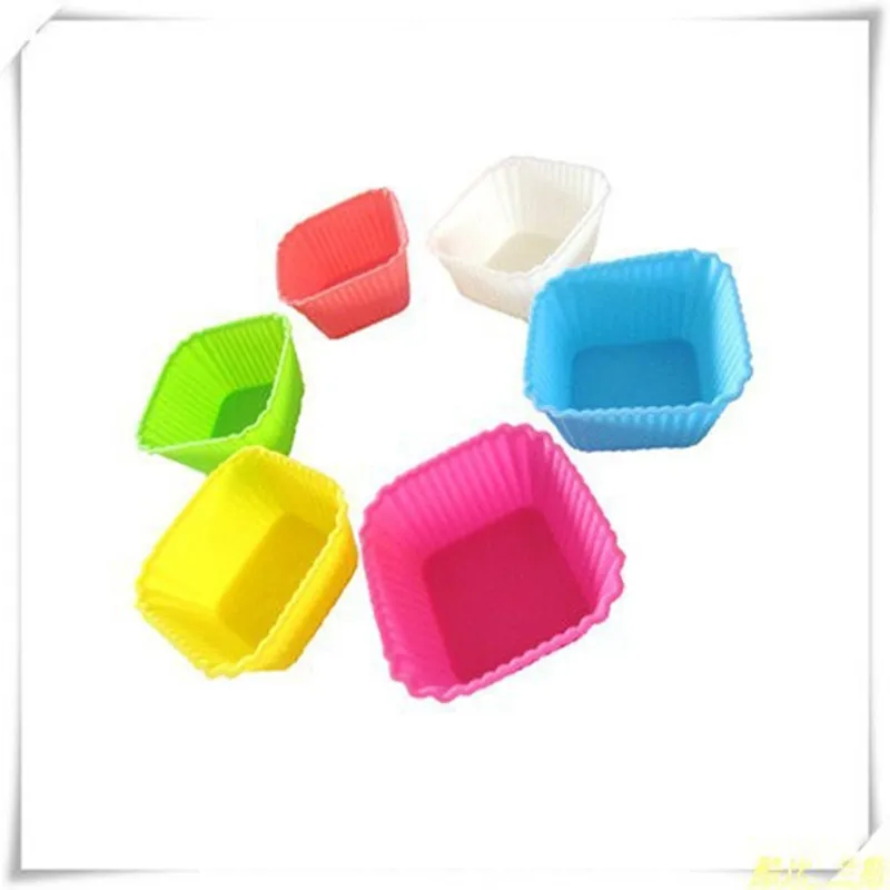 12PCS/SET Square Silicon Cake Baking Molds Jelly Mold Cupcake Pan Muffin Cup | Дом и сад