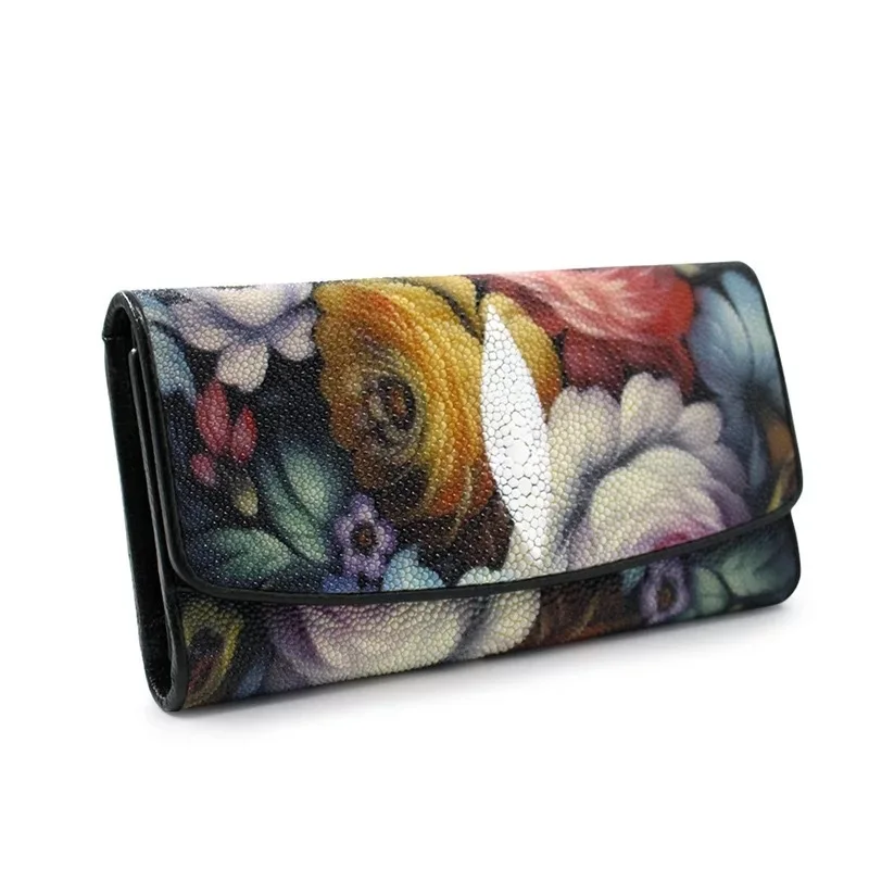 Женский Длинный кошелек из искусственной кожи с цветочным принтом|wallet card holder|purse