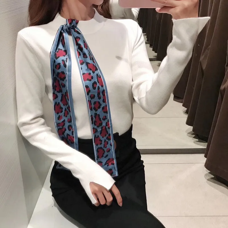 Autumn Women Sweater New Female Slim Winter Knitted Flare Long Sleeve Knitting Pullover Bow Lace Up Womens | Женская одежда