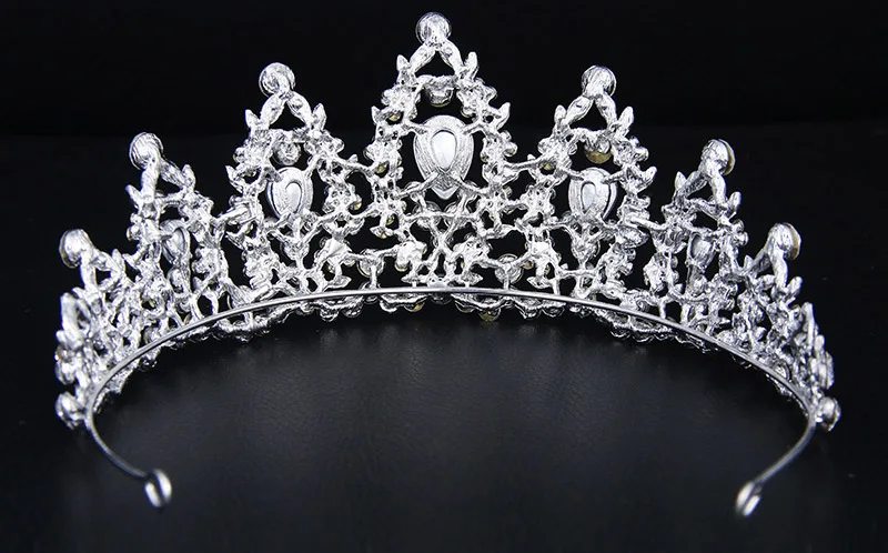 Серебряный Цвет Кристалл Стразы Корона невесты диадема Мода Королева Корона для свадьбы выпускного вечера головной убор украшения для волос аксессуары