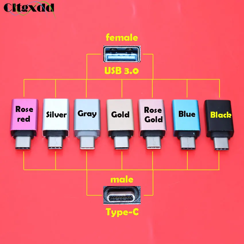 Переходник cltgxdd Type C папа-USB 3 0 мама USB 3.0 Type-C OTG адаптер для телефонов Android Samsung HTC Huawei