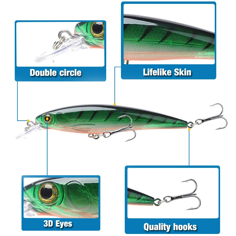 10 шт./лот Приманка Minnow 13 5 г 11 см глубина эксплуатации воды 0 3 м искусственная