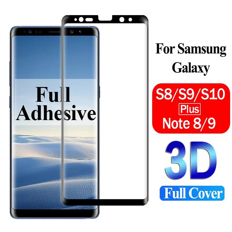 3D полное клейкое Защитное стекло для Samsung Galaxy S8 s9 s10 plus s10e s7 edge gaxaly note s 8 9 Защита