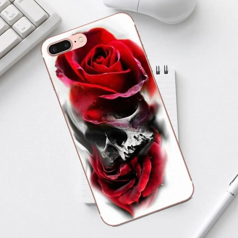 Аксессуары для телефона чехол сахарный череп Цветочный Цветок iPhone 4 4S 5 5C SE 6 6S 7 8 Plus