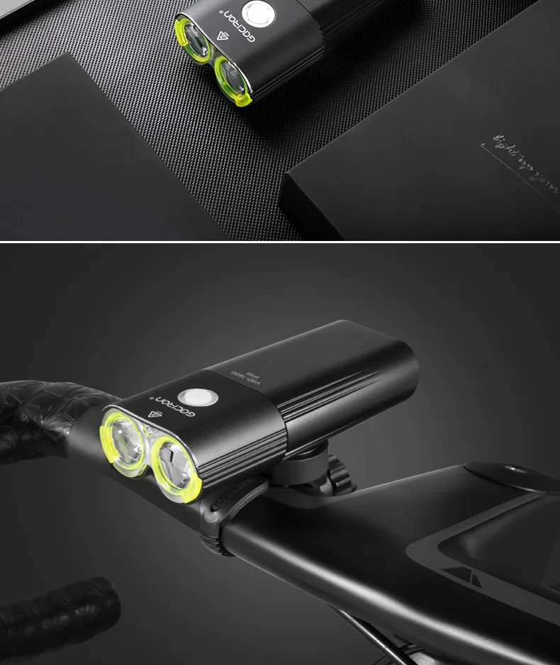 Gaciron 1600 Lm Bicycle Front Torch USB Rechargeable MTB Handlebar Flashlight Waterproof Road Bike Cycling Power Bank Head Light