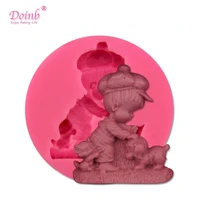 baby boy dog cat animal silicone fondant soap 3d cake mold cupcake jelly candy chocolate decoration baking tool moulds fq2239