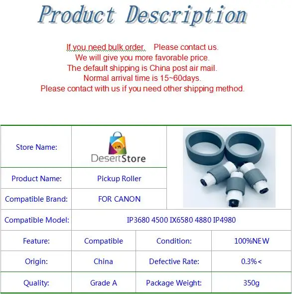 Один комплект совместимых оригинальных роликов для сборки пикапа Canon IP3680 4500 IX6580