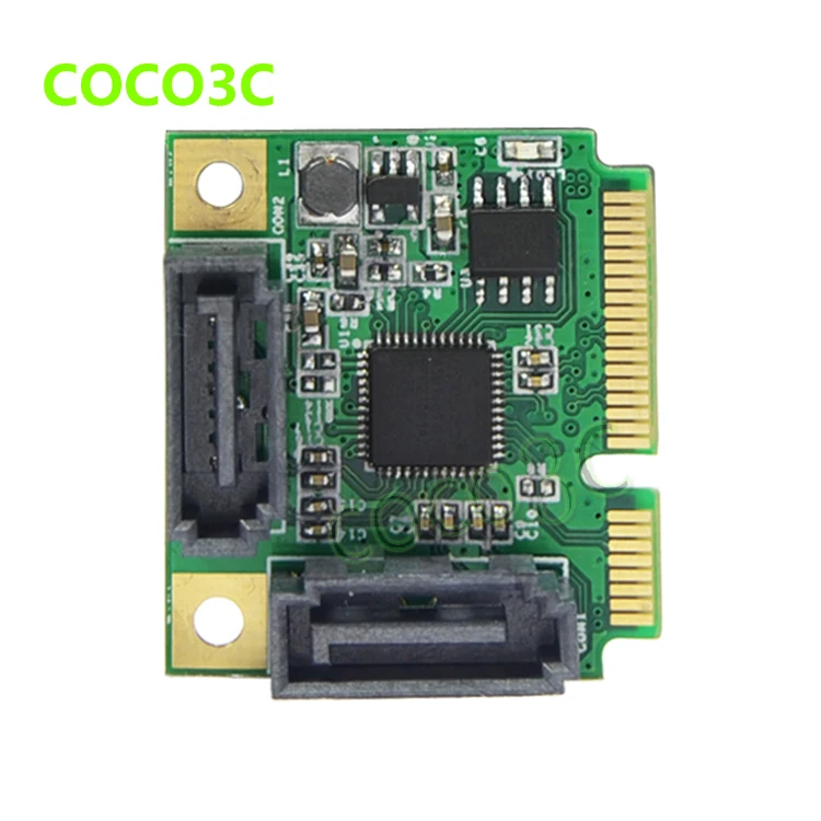 Карта контроллера RAID для mini ITX mPCIe 2 порта SATA 3 0 PCIe преобразователь III 6 ГБ кронштейн