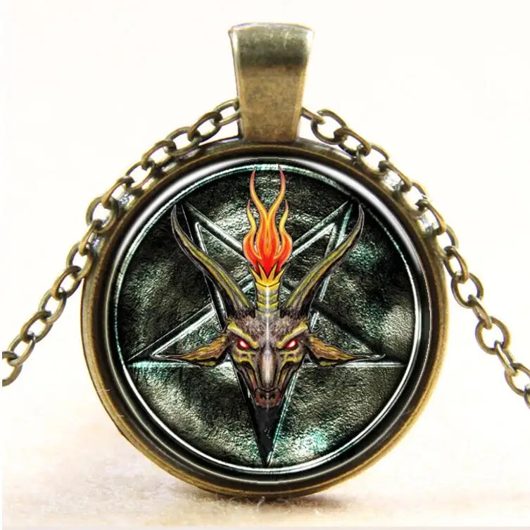 Goat of Mendes Devil Sabbatic Pentagram Satanic Baphomet Pagan подвеска в стиле Викки 19 дюймов ожерелье|necklace
