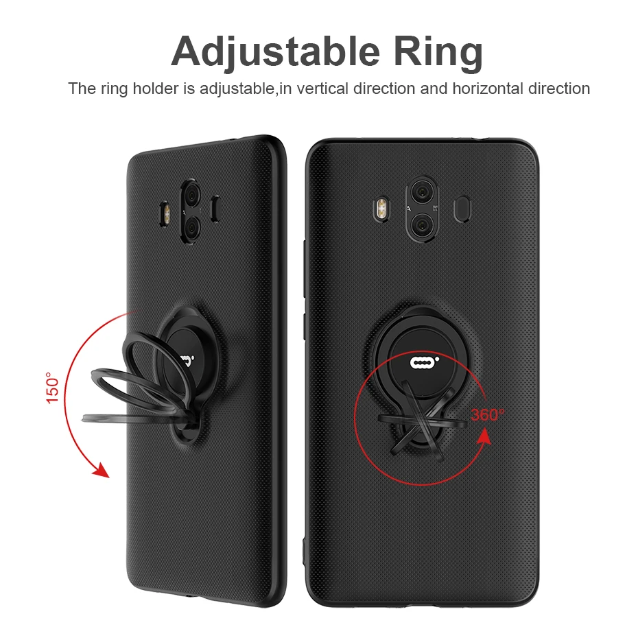 Ультратонкий чехол для huawei mate 10 ударопрочный магнитное кольцо на телефона |