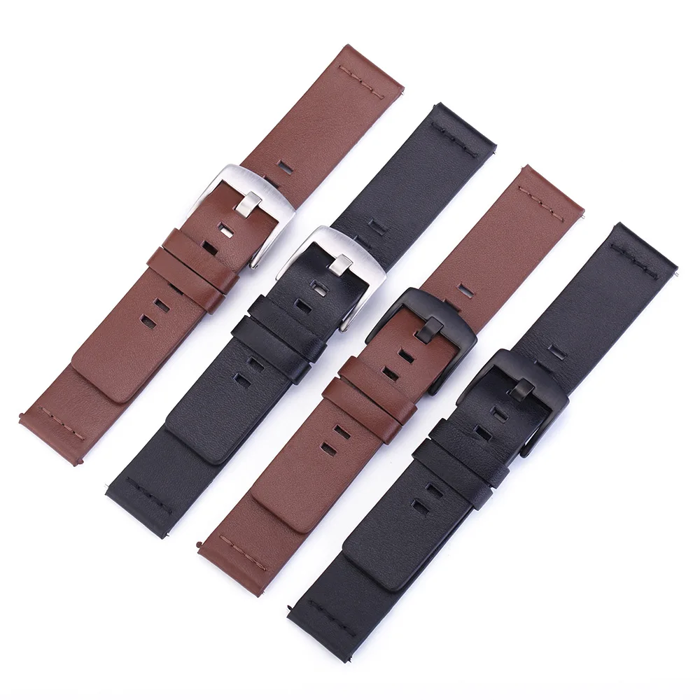 Ремешок кожаный для часов Tissot/Casio/Seiko черный коричневый 20 мм 22 мм|leather watchband|watch