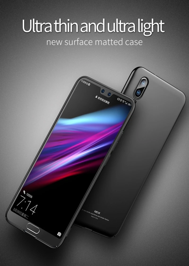 Чехол для huawei P20 MSVII Жесткий ПК легкий матовый чехол ультра тонкий матовый чехол для huawei P20 Pro Lite чехол для телефона