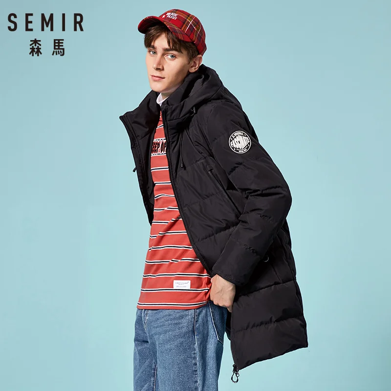 SEMIR уплотненный зимний мужской пуховик брендовая одежда с капюшоном теплый