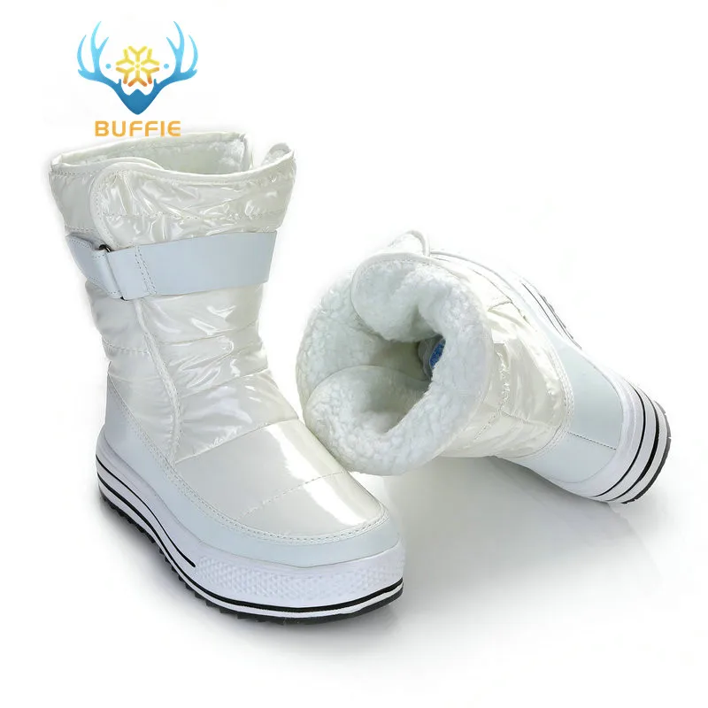 Женская обувь новый стиль Осень зима 2019 белые блестящие сапоги на тонком меху