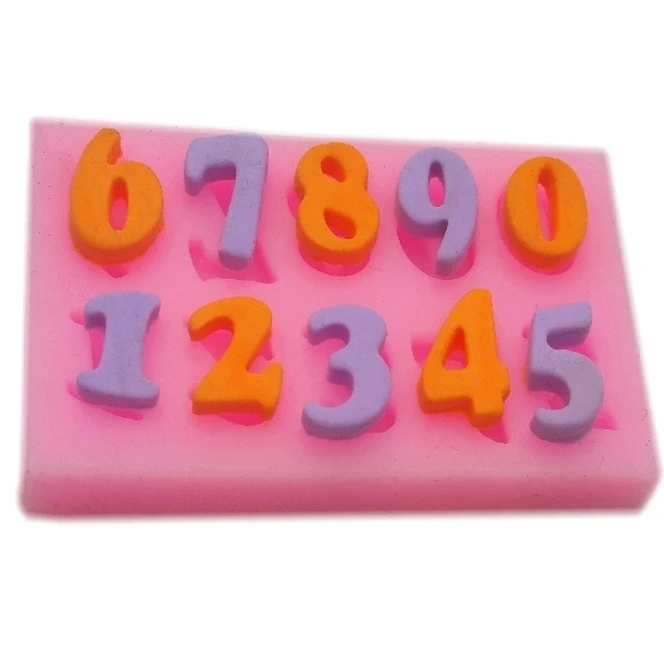 Numbers soap Silicone molds Shape Chocolate Candy Non-stick Fondant cake decoration Candle Bake Mold | Дом и сад