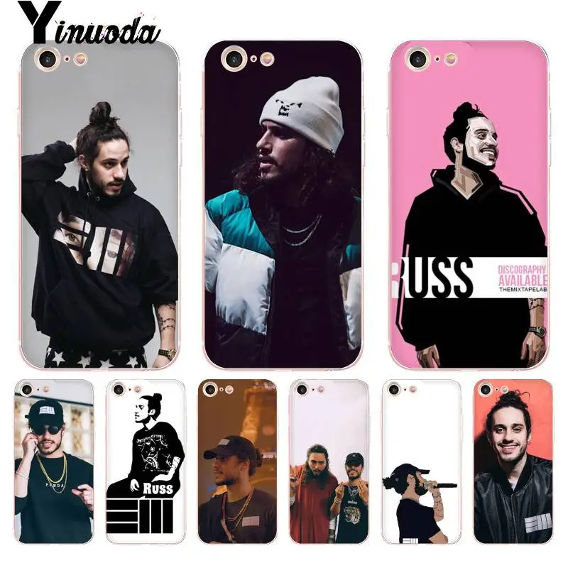 Прозрачный чехол Yinuoda для iphone 7 6 X Russ Diemon телефона iPhone 6s 7plus 8 8Plus XS XR 5 5S 5C|Бамперы| |