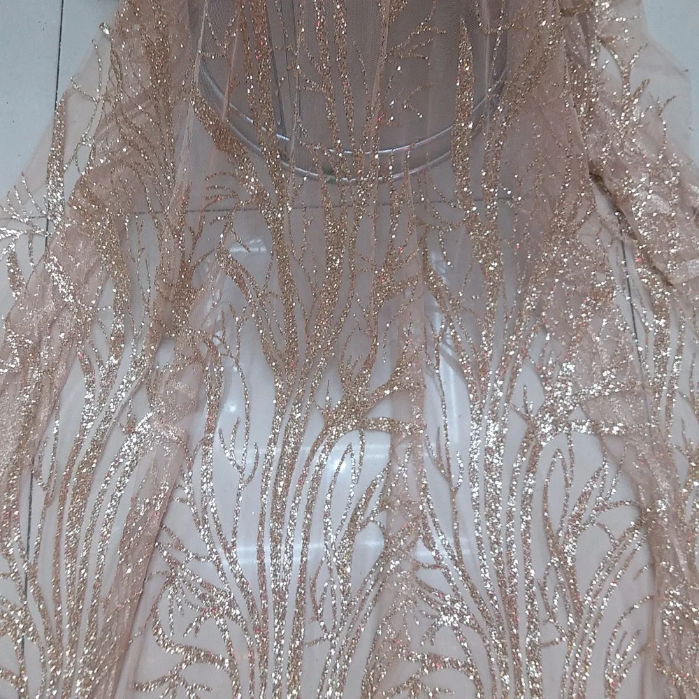 Французская пряжа популярные нигерийские Свадебные Кружева с приклеенными