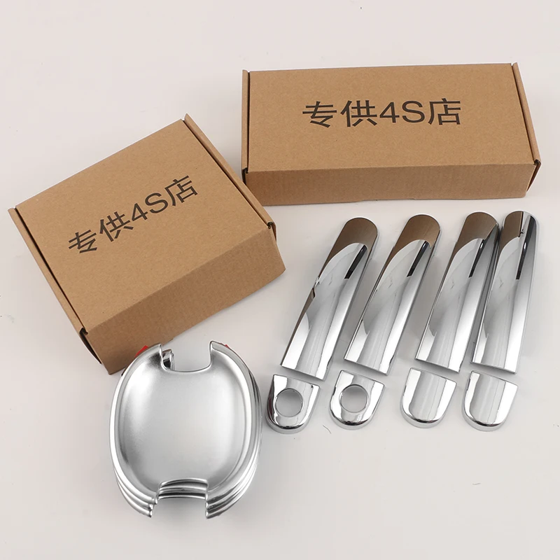 

High Quality Car Door Handle Cup + Bowl Cover Trim For VW Polo 2003- 2009 2 keyholes