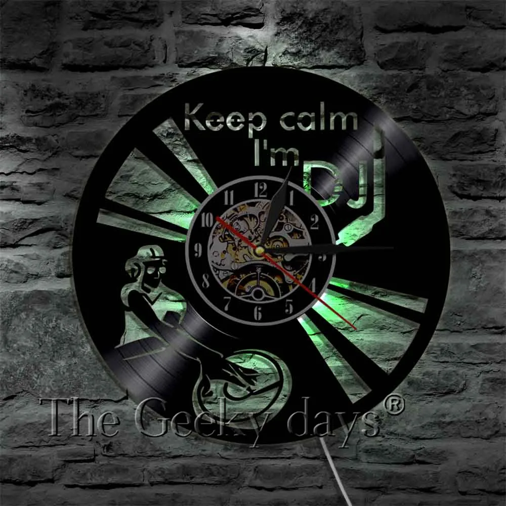 Настенные часы Keep Calm I'm DJ винтажные виниловые настенные с записью