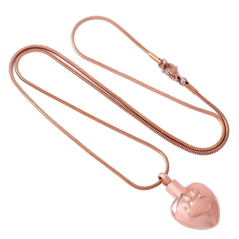 

ILJ9522 Loss of Pet Heart Urn Neckalce Paw Engraving 316L Stainless Steel Cremation Pendant Jewelry Funeral Souvenirs for Animal