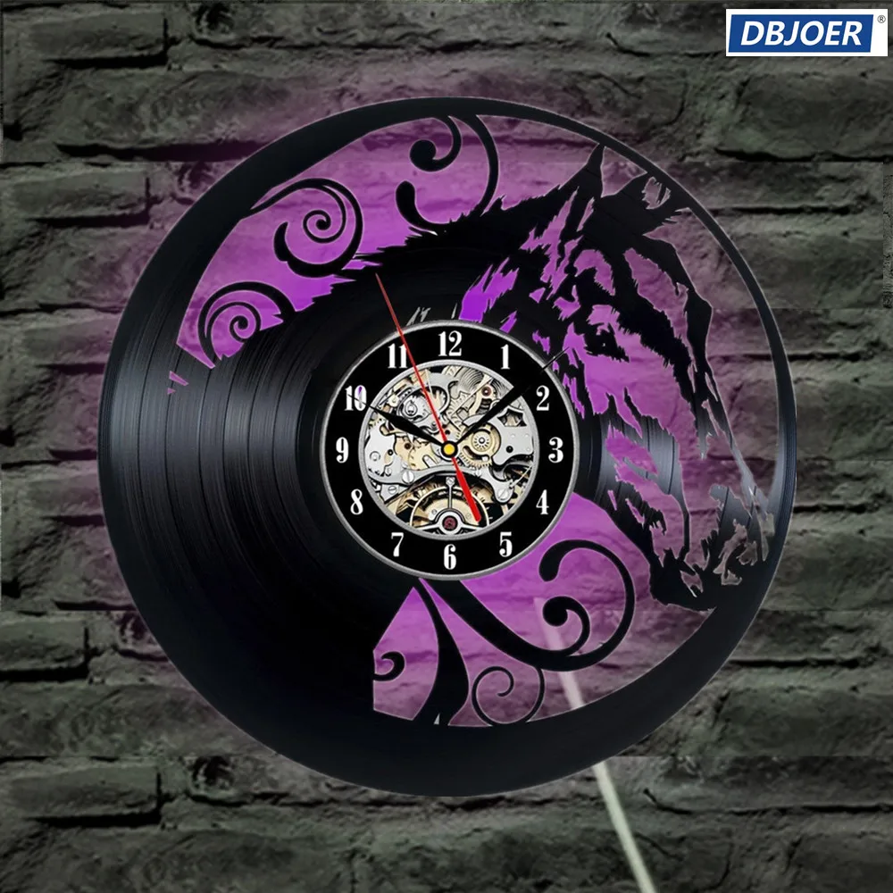 Horse Led Vinyl Clock Wall Light Color Change Vintage Handmade Gift Art Decor Lamp Remote Control | Дом и сад