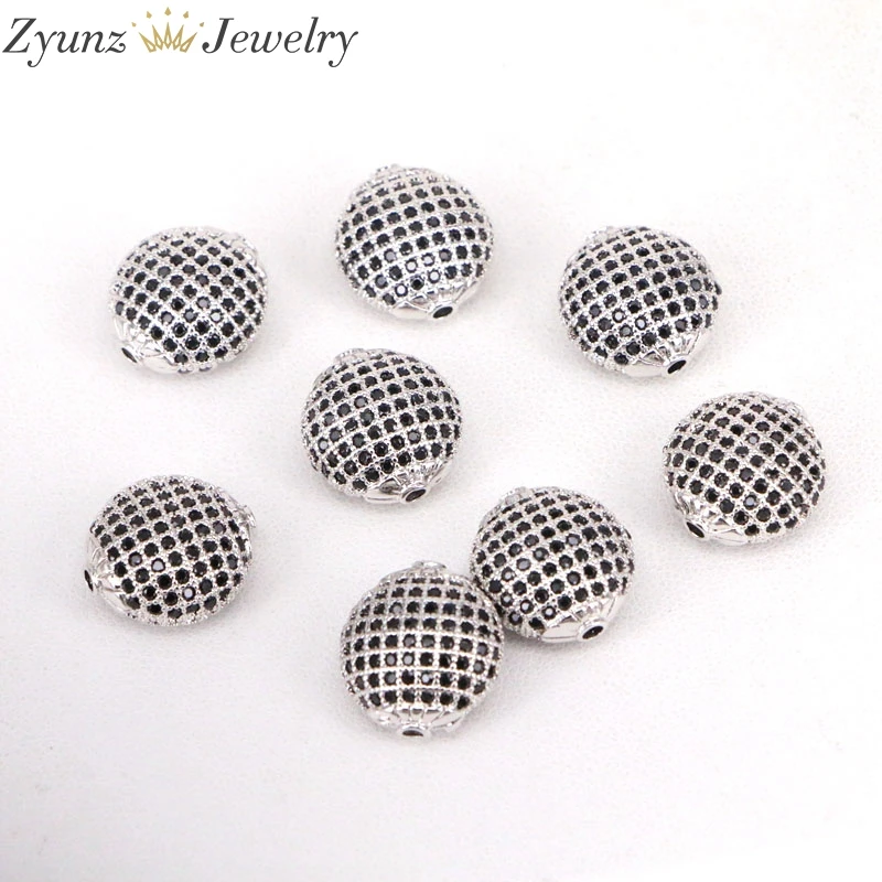 10 шт. ZYZ312-2569 DIY Ювелирные изделия бусины Высокое качество микро паве Черный CZ