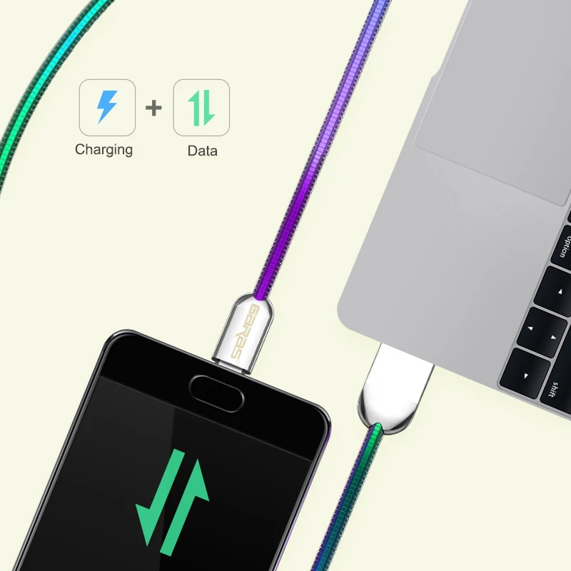 GARAS градиентный металлический пружинный USB кабель Micro usb/type C быстрое зарядное устройство кабель для передачи данных для Xiaomi/huawei/samsung USB-C/USB type-C кабель