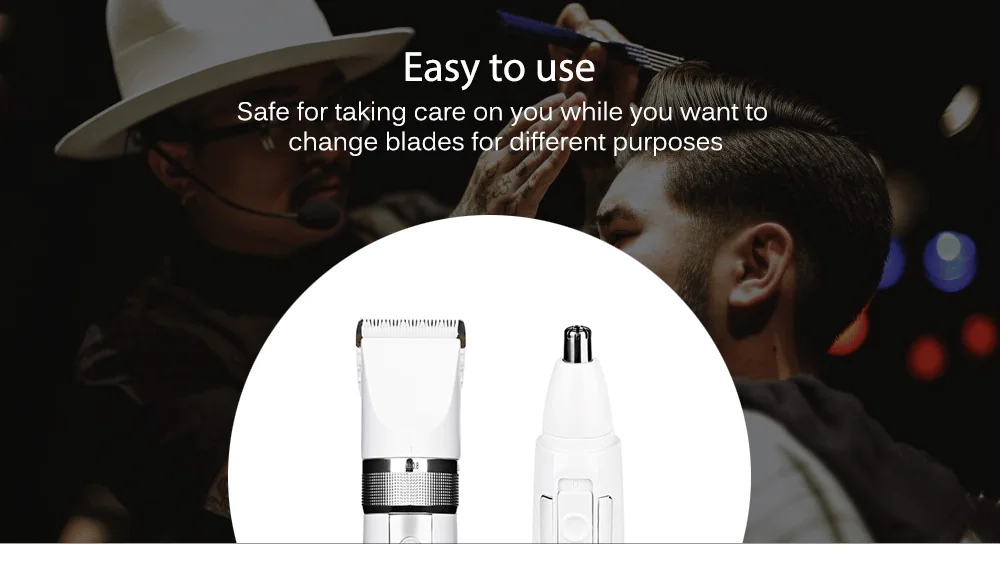 Kemei KM - 2172 2 в 1 электрический триммер для волос и носа/ушей