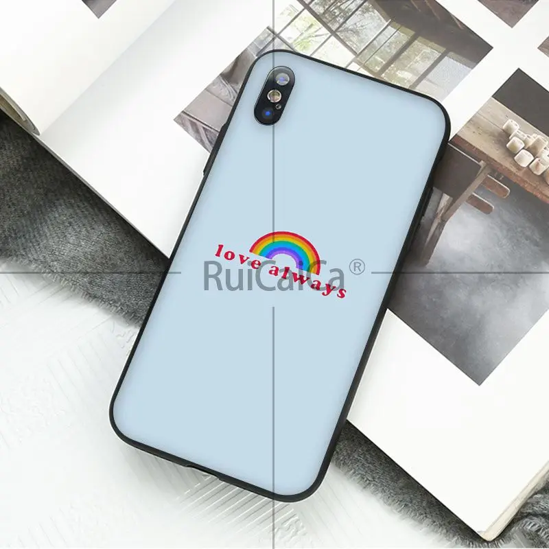 Чехол для телефона Ruicaica LGBT Love is love мягкий силиконовый черный чехол Apple iPhone 8 7 6 6S Plus