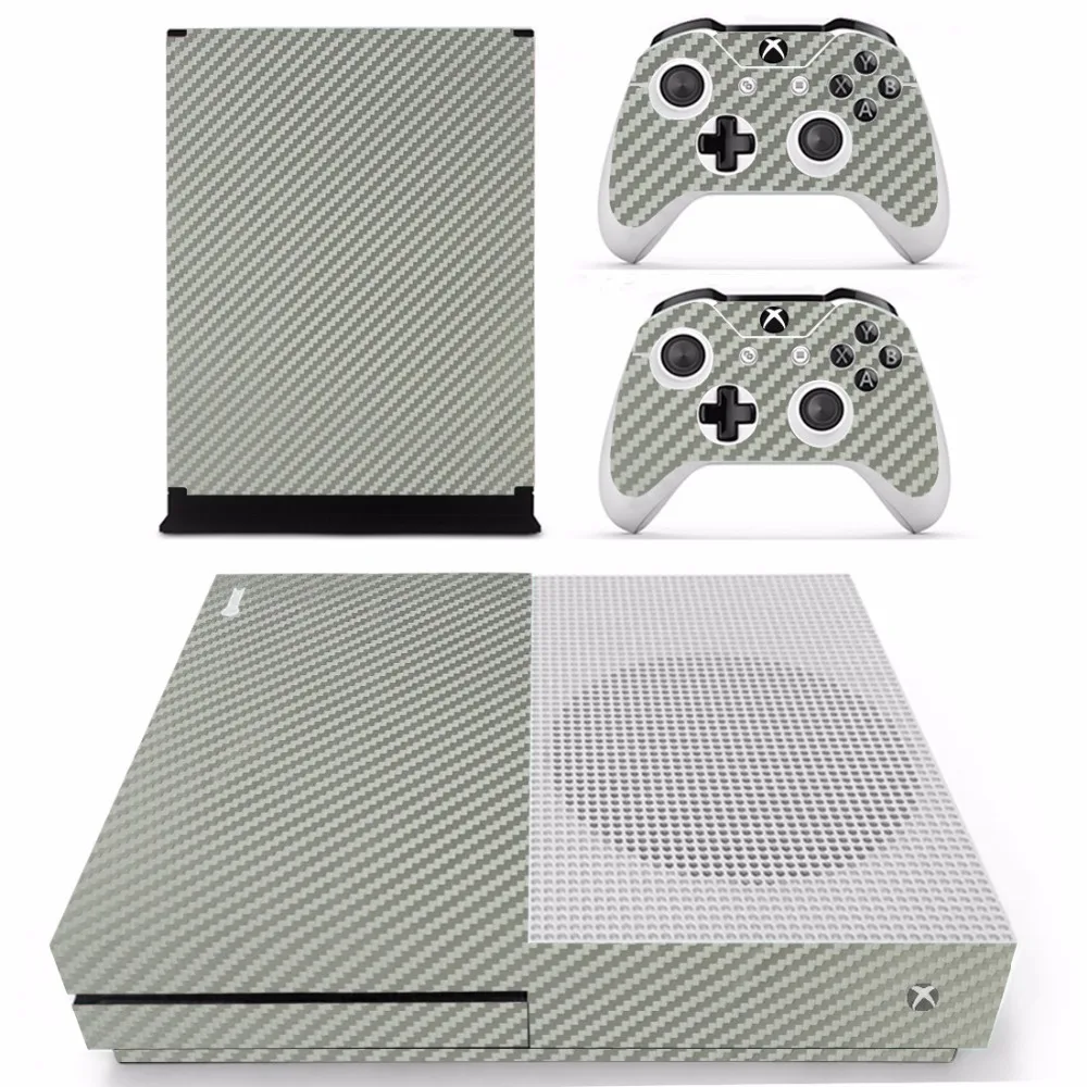 Новая наклейка из углеродного волокна для консоли Microsoft Xbox One S и 2 контроллера Slim |