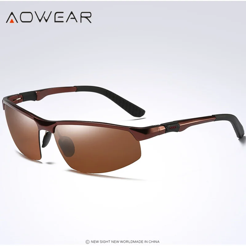 Новое поступление, мужские солнцезащитные очки AOWEAR, поляризационные, спортивные, солнцезащитные очки, мужские, UV400, антибликовые, для улицы, для вождения, зеркальные оттенки, для gafas