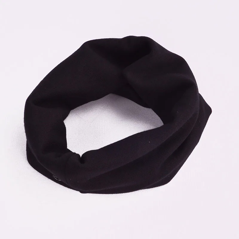 black scarf Одноцветная шапка, хлопковая детская шапка, шарф для детей, вязаная шапочка для мальчиков и девочек, милые теплые детские шапки, шарфы, зима, осень, весна - Цвет: black scarf