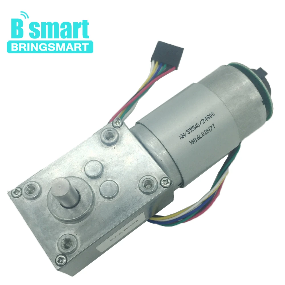 Червячный двигатель постоянного тока Bringsmart 12 В червячный редуктор 24 16 об/мин