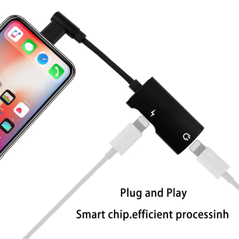 VRURC For Lightning Adapter iPhone X 10 Charging 8 7 Plus Charger Splitter Headphone Mini Portable | Мобильные телефоны и