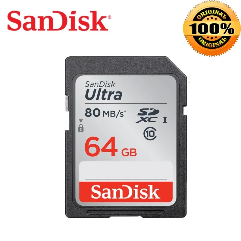 Sd карта SanDisk Ultra 8 ГБ 16 32 SDHC 64 128 256 SDXC класс 10 оригинальная памяти C10 R80mb/s USH 1