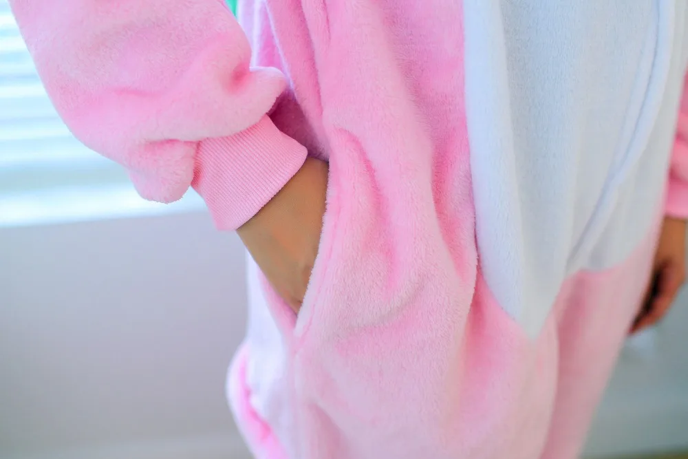 

Woman pink Rabbit kawaii flannel onesies Winter Warm Sleep wear pajamas S-XL