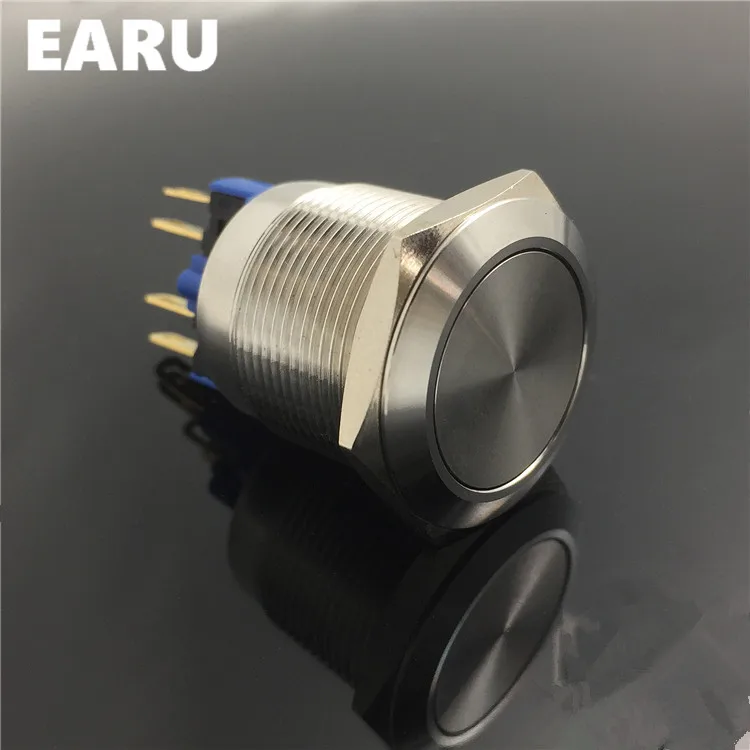 22 мм водонепроницаемый мгновенный металлический дверной звонок из нержавеющей