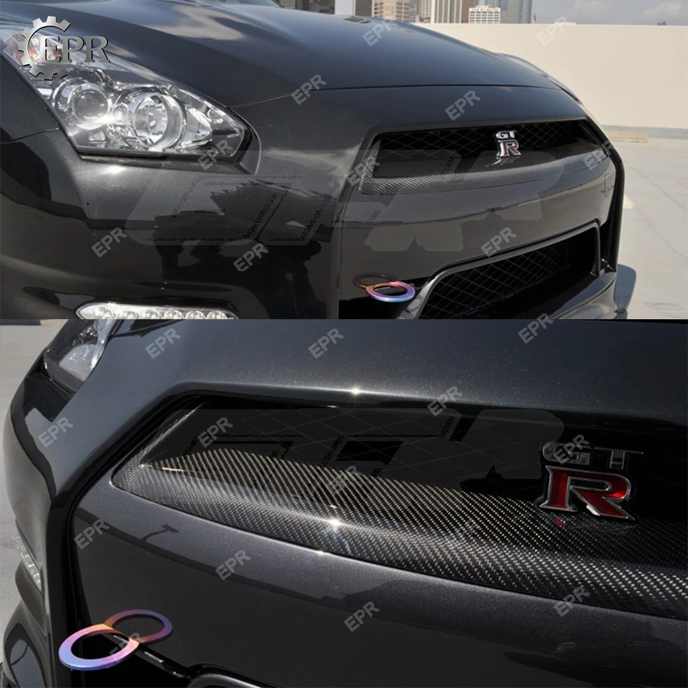 Для Nissan GTR R35 OEM Передняя решетка из углеродного волокна сетчатая крышка комплект