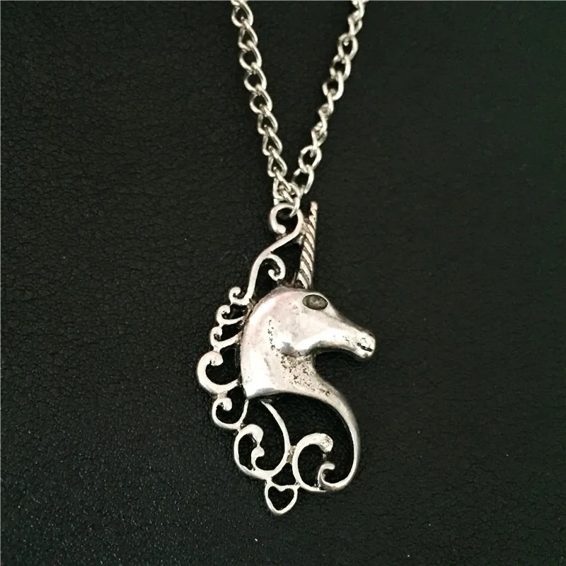 Stylish Antique Unicorn Horse Jewelry For Women Best friend Gifts 70CM Long Chain Necklace licorne bijoux | Украшения и