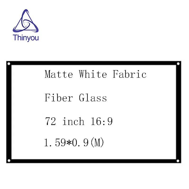 

Thinyou 72 inch 16:9 Matte White Fabric Fiber Glass Simple Projector Screen HD Movie for LED LCD DLP projector Wall Mounted