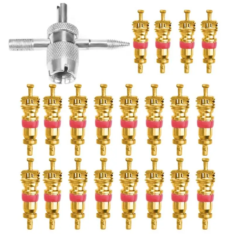 

20Pcs/Set With 4-in-1 Car Tire Repair Tools Kit Car Air Condition Valve Cores Auto Truck Motorcycle Tyre Tire Valve Stem New