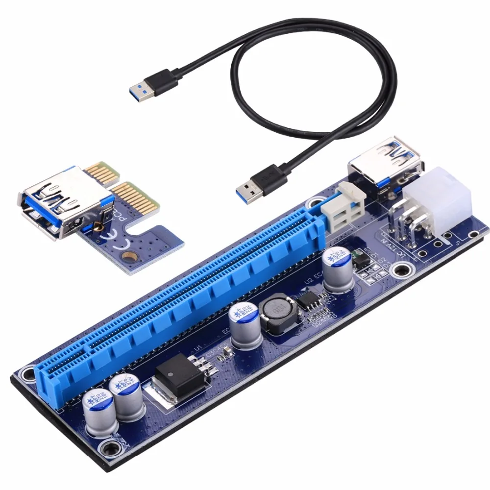 USB 3 0 PCI-E Express 1 удлинитель адаптер для карты 6 Pin кабель питания подходит 1x 4x 8x 16x