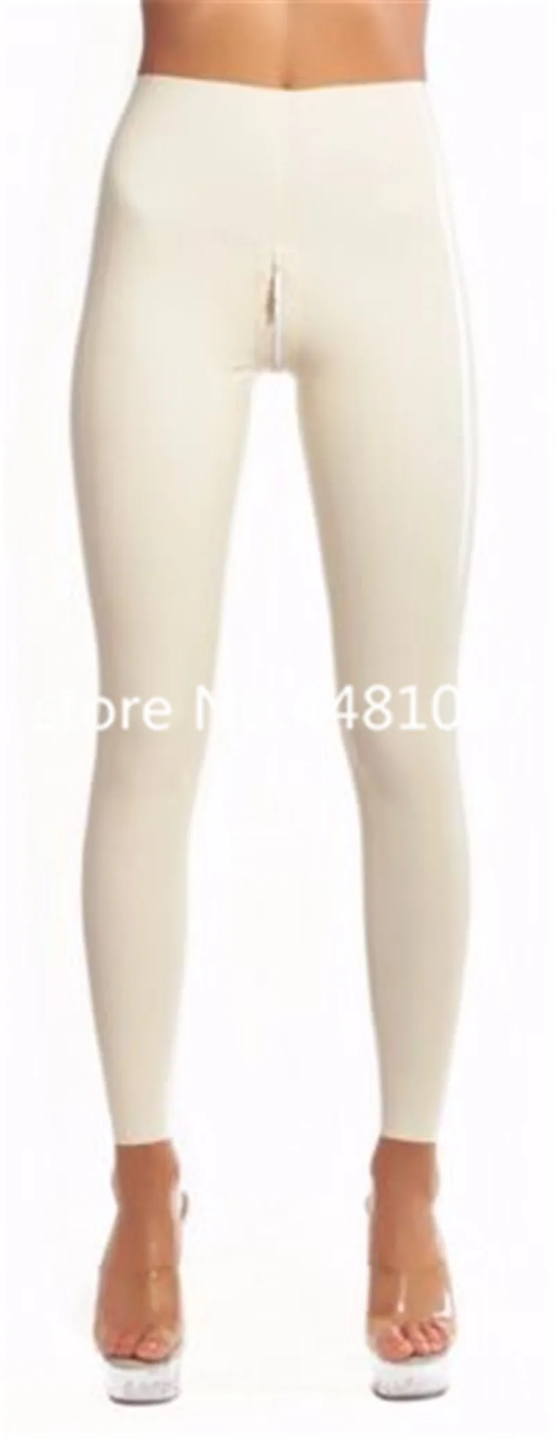 100% Handmade Latex Rubber White Pants for Women latex Trousrs Females' Leggings with Crotch Zip Custom Made | Тематическая