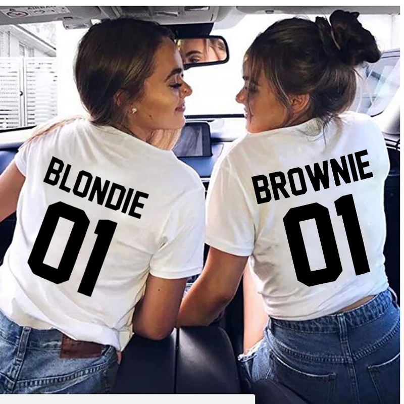 Повседневная футболка с надписью Best Friend BFF Sister Girls Lovers для влюбленных пар женская