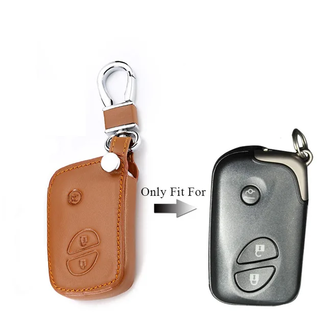 3 button brown Кожаный чехол для автомобильных ключей, подходит для Lexus CT200H GX400 GX460 IS250 IS300C RX270 ES240 ES350 LS460 GS300 450 h 460 h чехол автомобильные аксессуары - Название цвета: 3 button brown