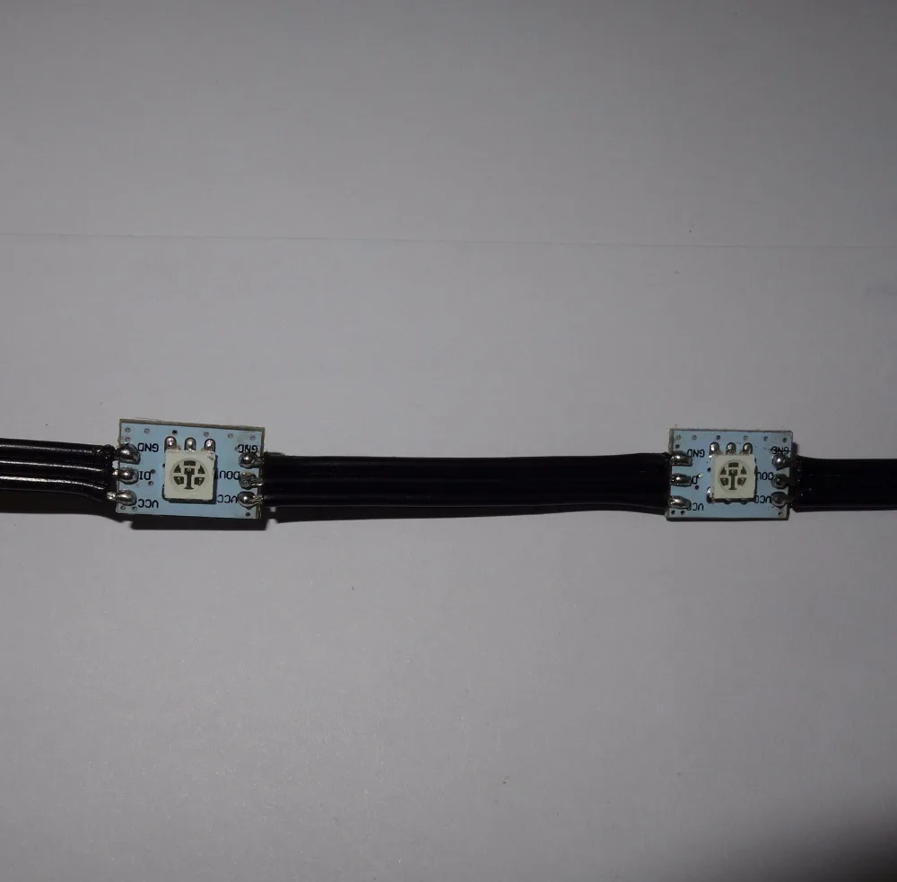 Черный пиксельный узел DC5V WS2811 led 5050 SMD 100 шт. струны Черные провода Расстояние