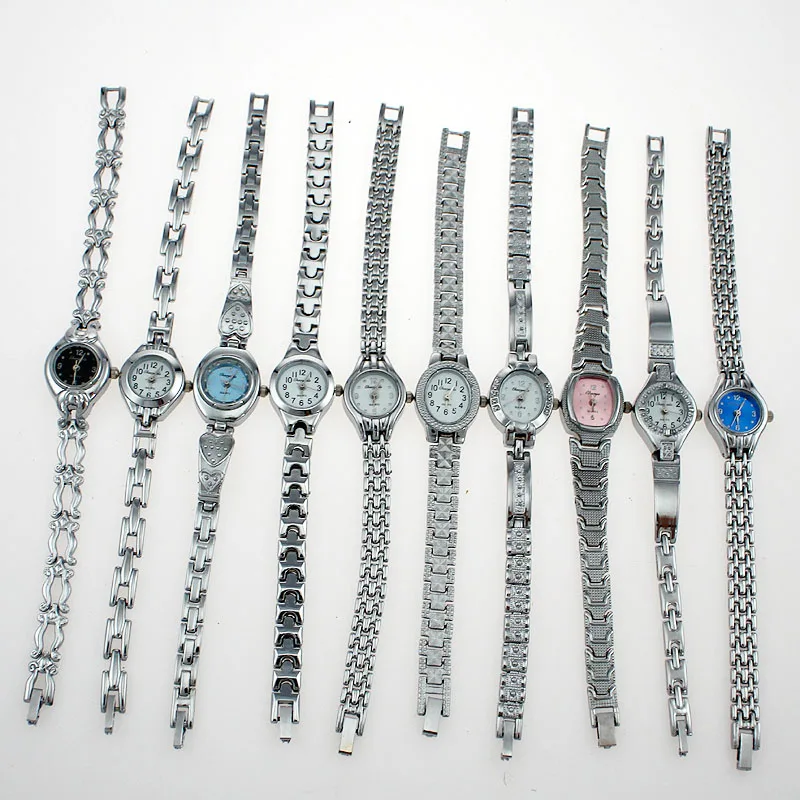 10pcs/Lot. Wholesale Price Bulk Mixed Cute Silver Lady Women Watch Quartz Wristwatches Gift Hot Sale JB2T