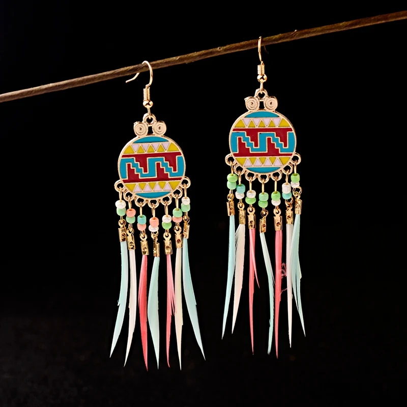 2019 египетские многоцветные богемная Кисточка Серьги для женщин Jhumka индийские