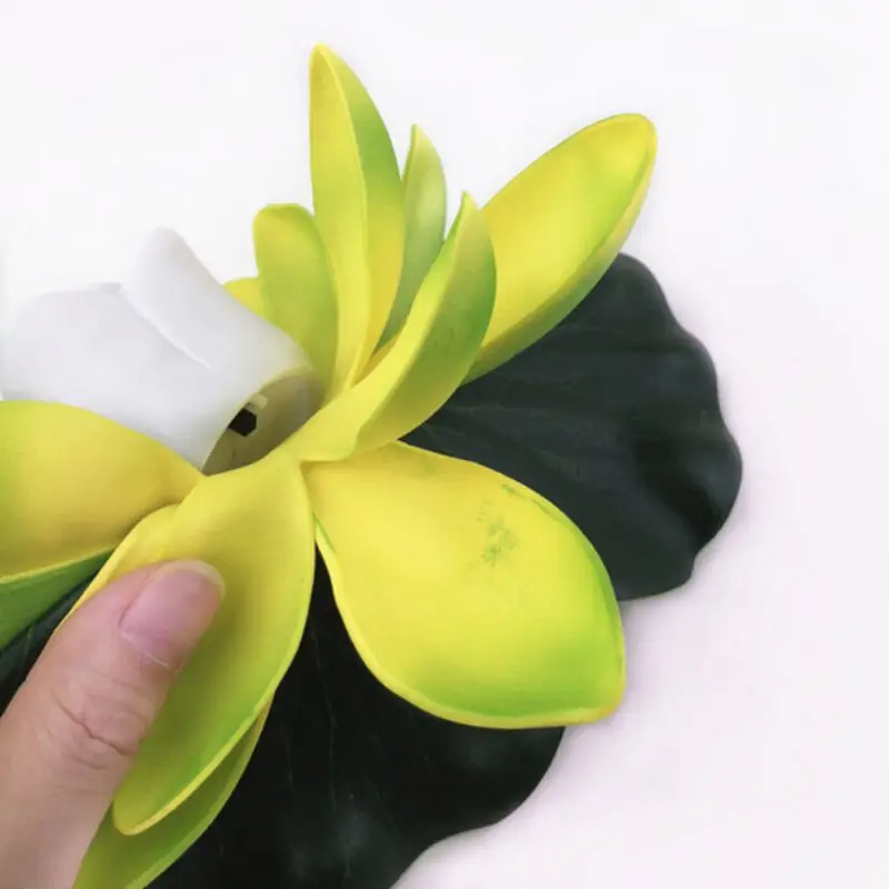 18 см искусственное моделирование светодиодный Цветок лотоса Ночной светильник Multcolor плавающий бассейн Озеро украшения